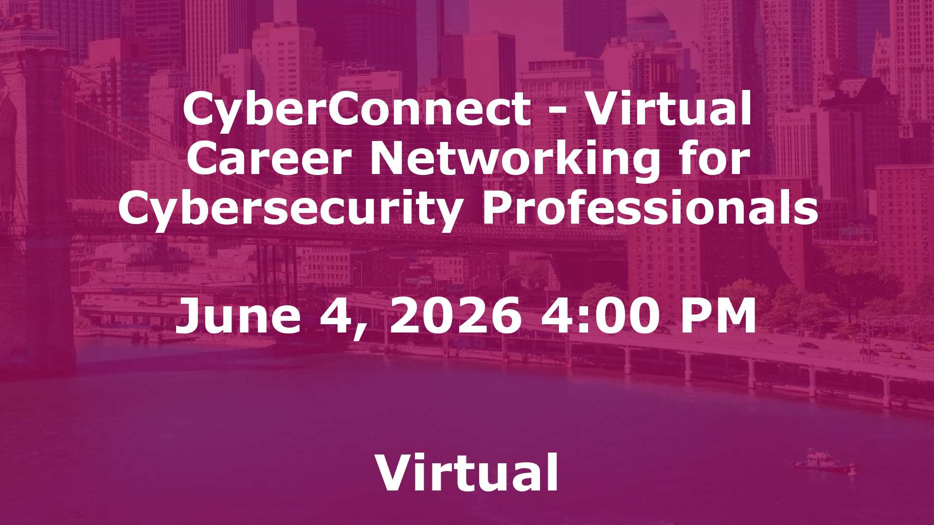CyberConnect - Virtual Career Networking for Cybersecurity Professionals event image